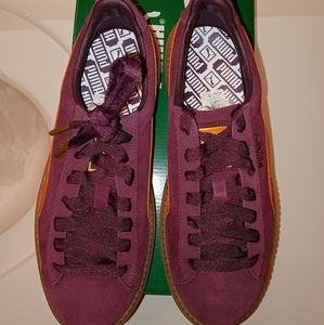 PUMA platform trace block shoes Winetasting-flame color